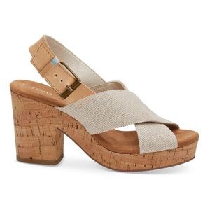 Toms Multi Pearl metallic Ibiza platform Sandals 9